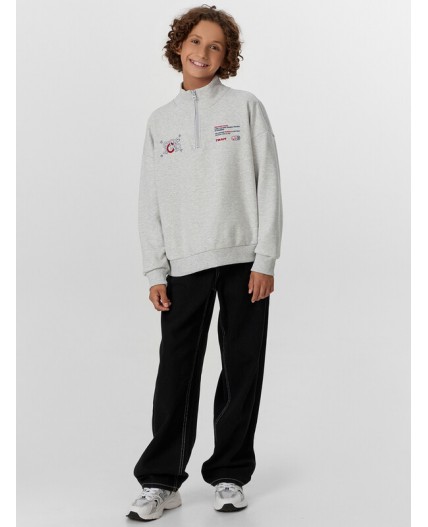 Толстовка серый меланж 4306-А +печать