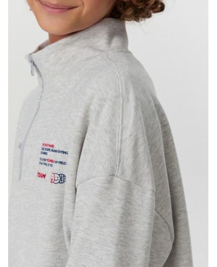 Толстовка серый меланж 4306-А +печать