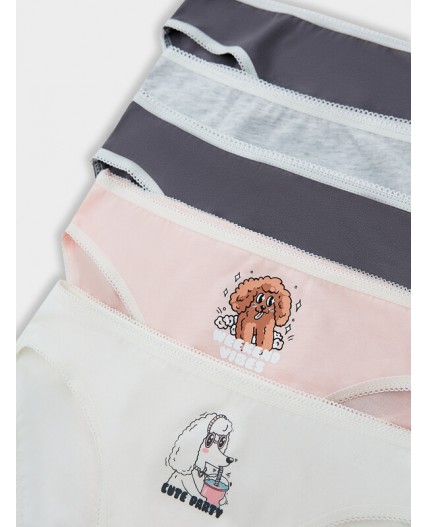 Трусы св.молочный +печать