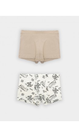 Трусы граффити на молочном +бежевый