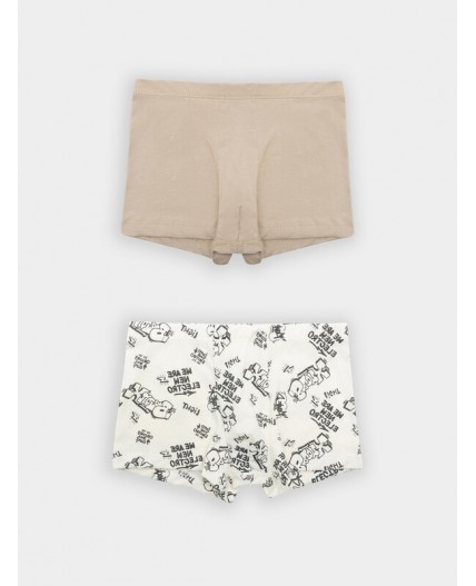 Трусы граффити на молочном +бежевый