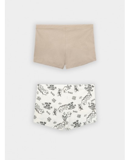 Трусы граффити на молочном +бежевый