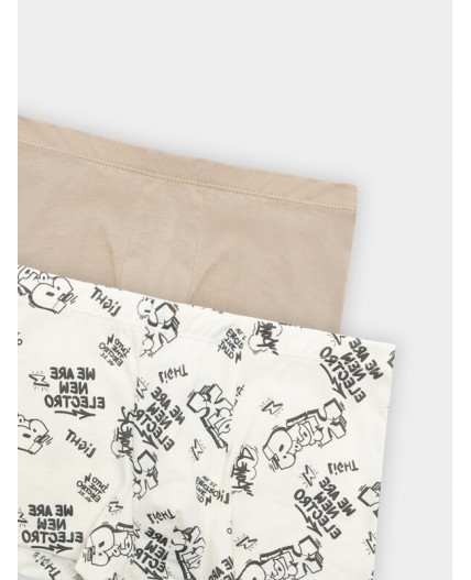 Трусы граффити на молочном +бежевый
