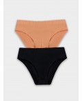 Трусы персик +черный