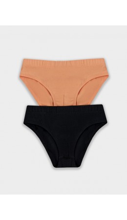 Трусы персик +черный
