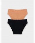 Трусы персик +черный