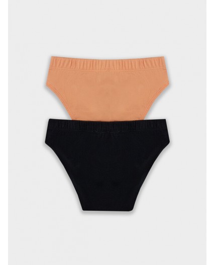 Трусы персик +черный