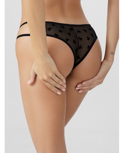 Трусы бантики на черном