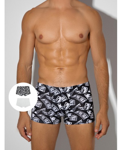 Трусы деньги на черном +жемчужно -голубой
