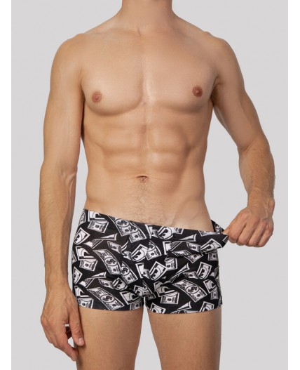 Трусы деньги на черном +жемчужно -голубой