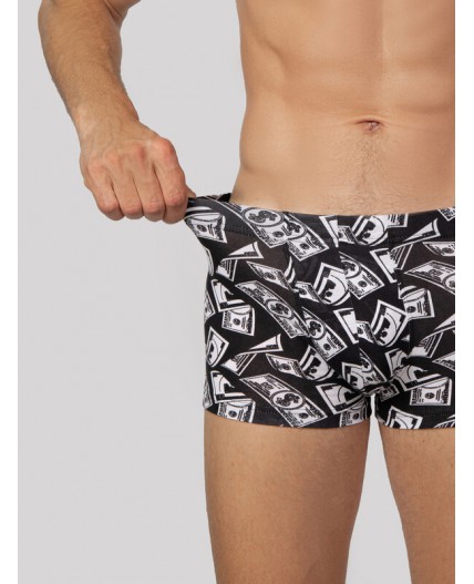 Трусы деньги на черном +жемчужно -голубой