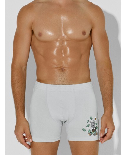 Трусы жемчужно -голубой +печать