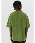 Футболка ACID WASH зеленый +печать
