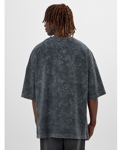 Футболка серый acid wash