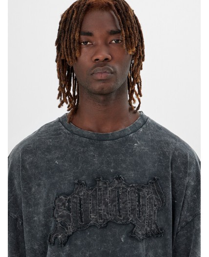 Футболка серый acid wash