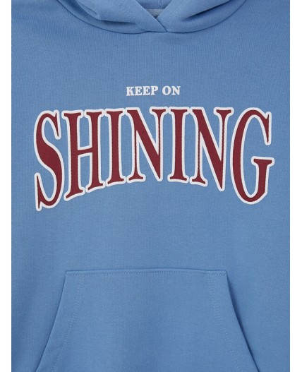 Худи пыльно -голубой +печать