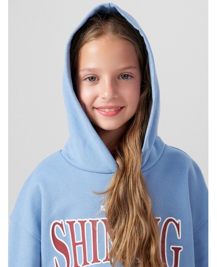 Худи пыльно -голубой +печать