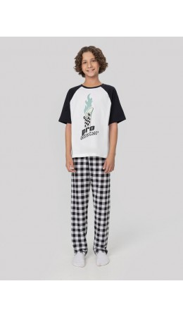 Комплект белый +чб клетка