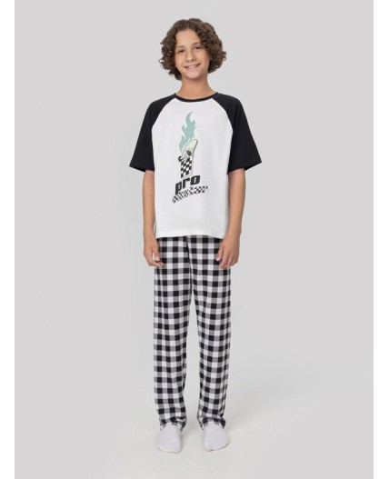 Комплект белый +чб клетка