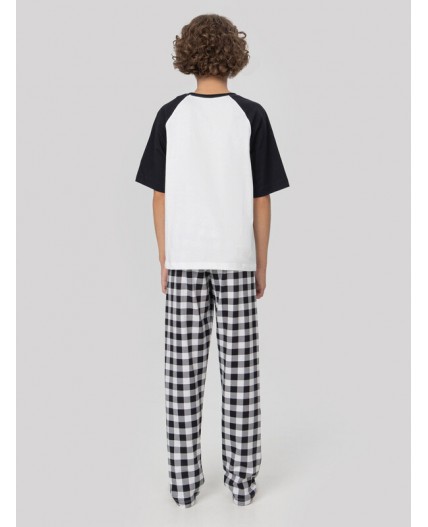 Комплект белый +чб клетка