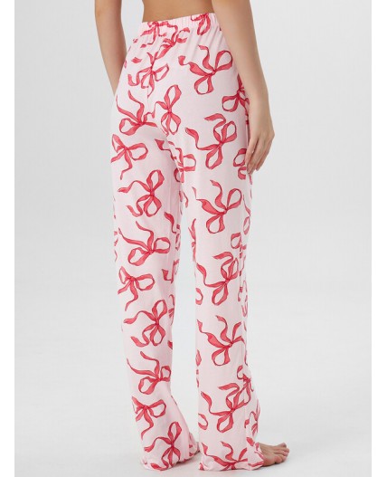 Комплект белый +бантики на вишневом +печать