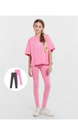 Легинсы шиншилла +набивка розовый acid wash