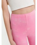 Легинсы шиншилла +набивка розовый acid wash