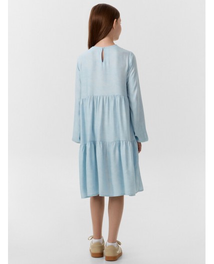 Платье набивка серо -голубой деним