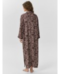 Платье домашнее цветы на коричневом