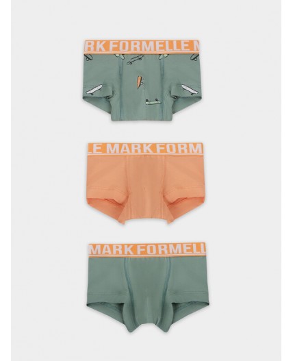 Трусы зеленый лед +скейты на зеленом +персик