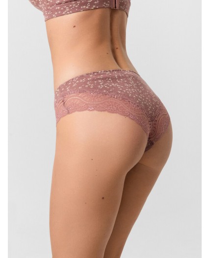 Трусы цветочки на кофейно -розовом