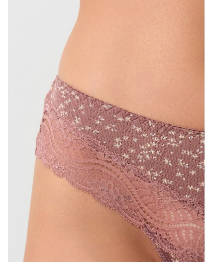 Трусы цветочки на кофейно -розовом