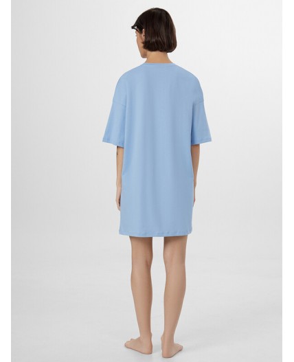 Туника т.голубой +печать