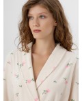 Халат цветы на кремовом