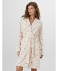 Халат цветы на кремовом