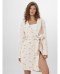 Халат цветы на кремовом