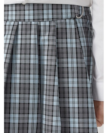 Юбка клетка на голубом