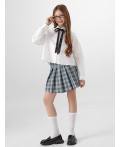 Юбка клетка на голубом