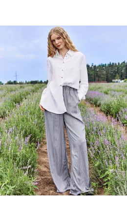 Брюки полоска на сером