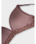 Бюстгальтер цветочки на кофейно -розовом