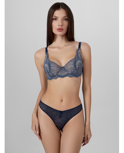 Бюстгальтер французский синий1