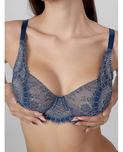 Бюстгальтер французский синий1