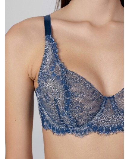 Бюстгальтер французский синий1