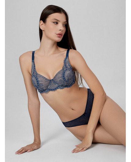 Бюстгальтер французский синий1