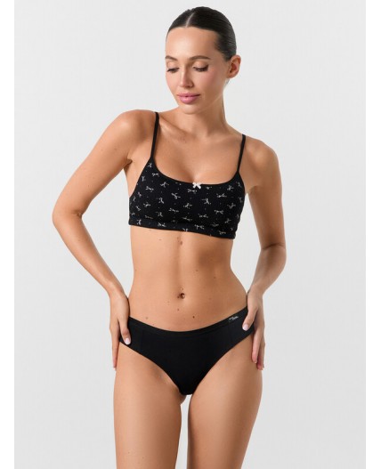 Бюстье бантики на черном