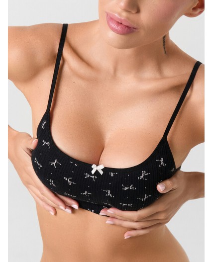 Бюстье бантики на черном