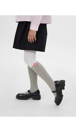 Колготки белый /серый меланж