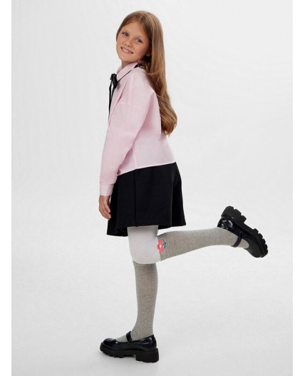 Колготки белый /серый меланж