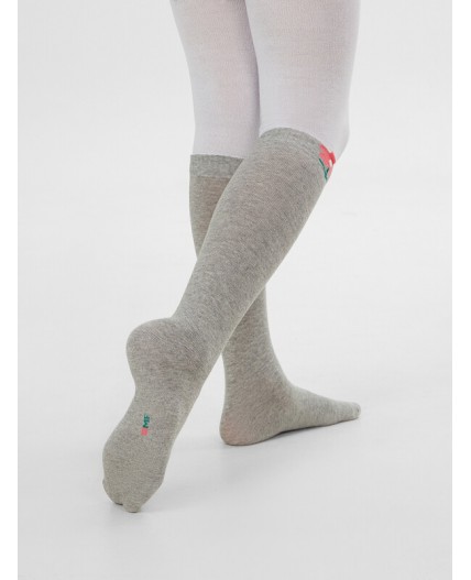 Колготки белый /серый меланж