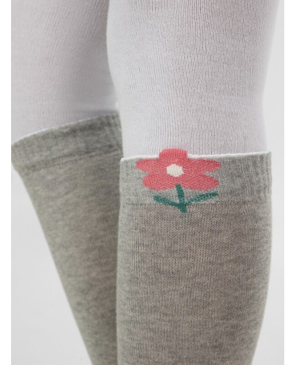 Колготки белый /серый меланж